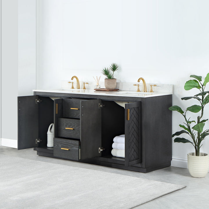 Gazsi 72" Double Bathroom Vanity Set
