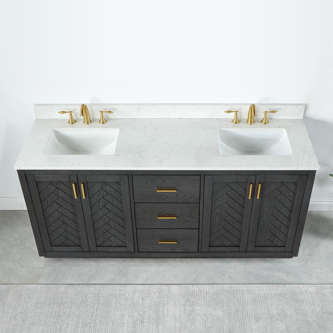 Gazsi 72" Double Bathroom Vanity Set