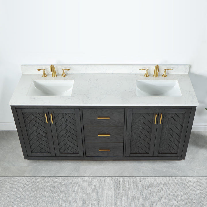 Gazsi 72" Double Bathroom Vanity Set