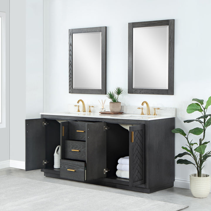 Gazsi 72" Double Bathroom Vanity Set