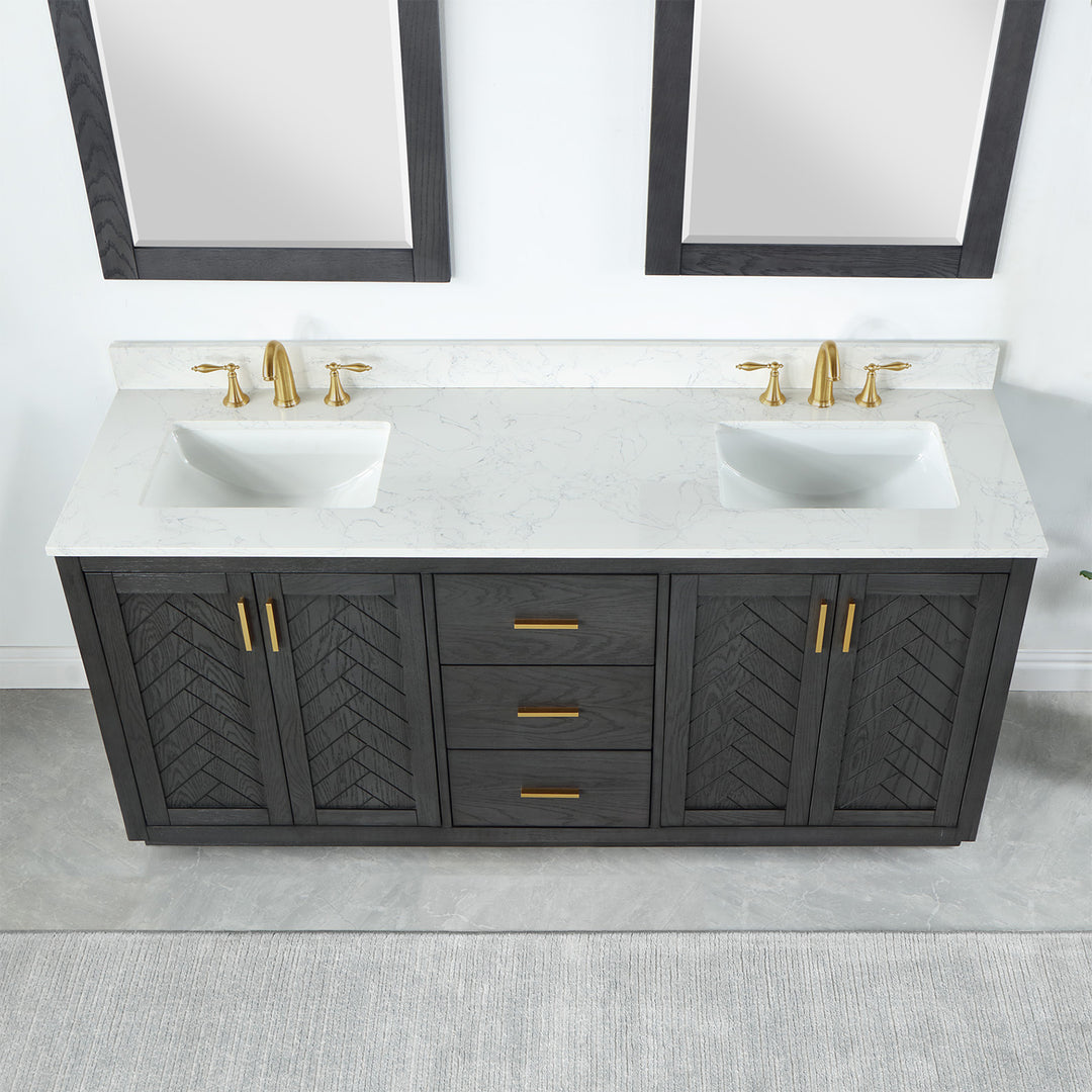 Gazsi 72" Double Bathroom Vanity Set