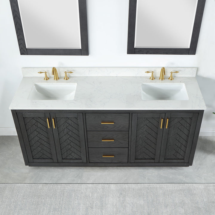 Gazsi 72" Double Bathroom Vanity Set