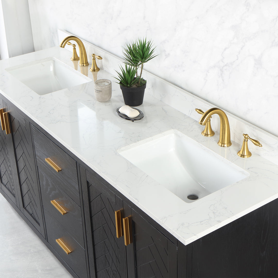 Gazsi 72" Double Bathroom Vanity Set