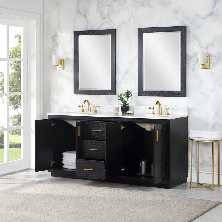 Gazsi 72" Double Bathroom Vanity Set