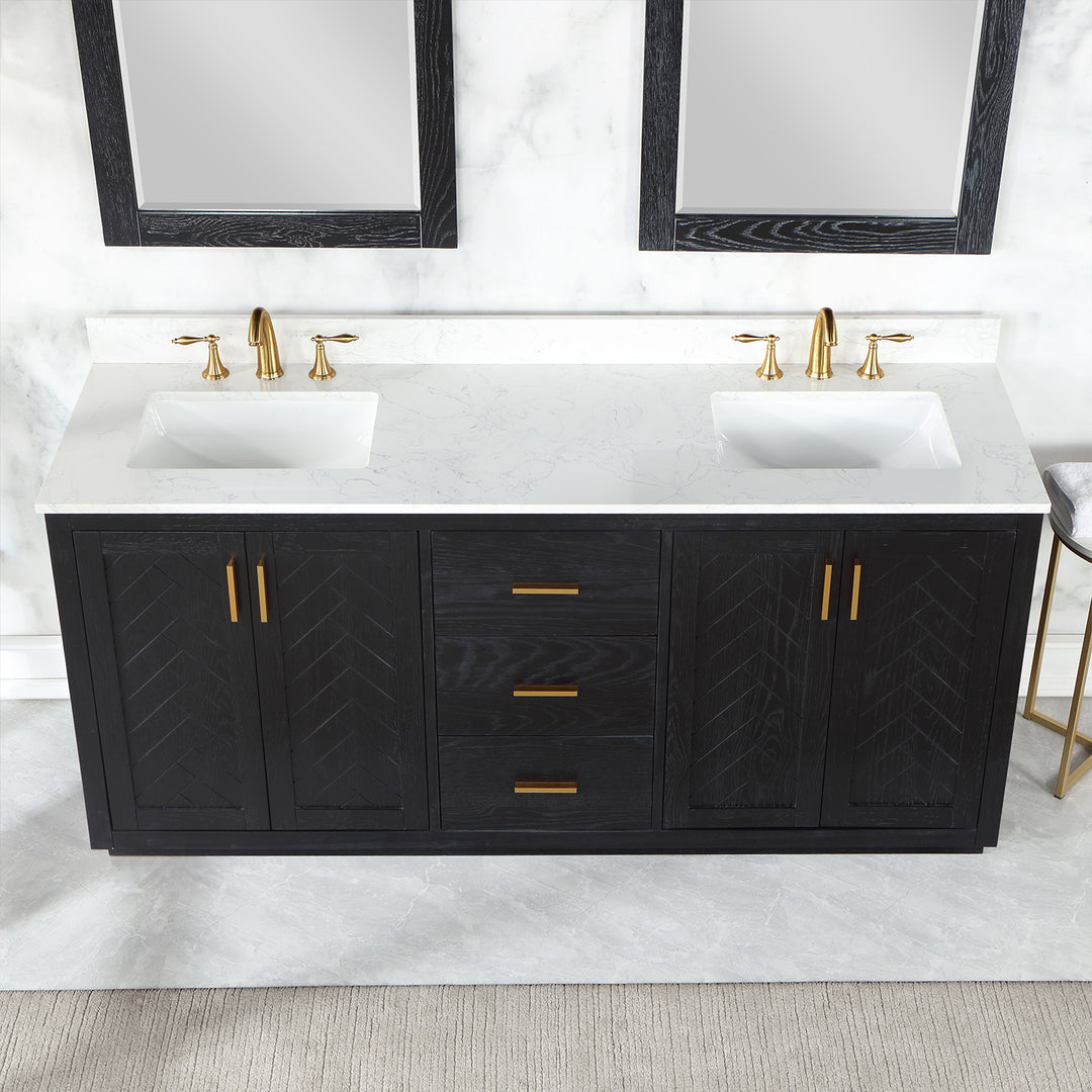 Gazsi 72" Double Bathroom Vanity Set