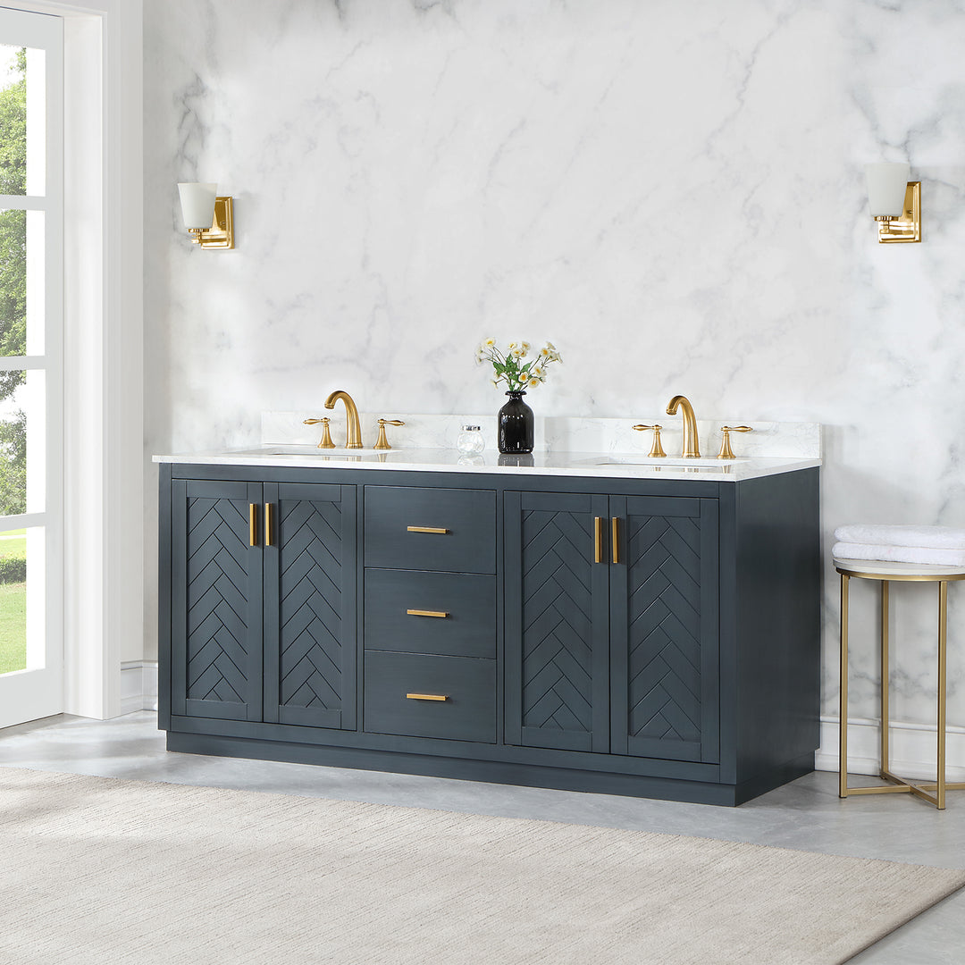 Gazsi 72" Double Bathroom Vanity Set