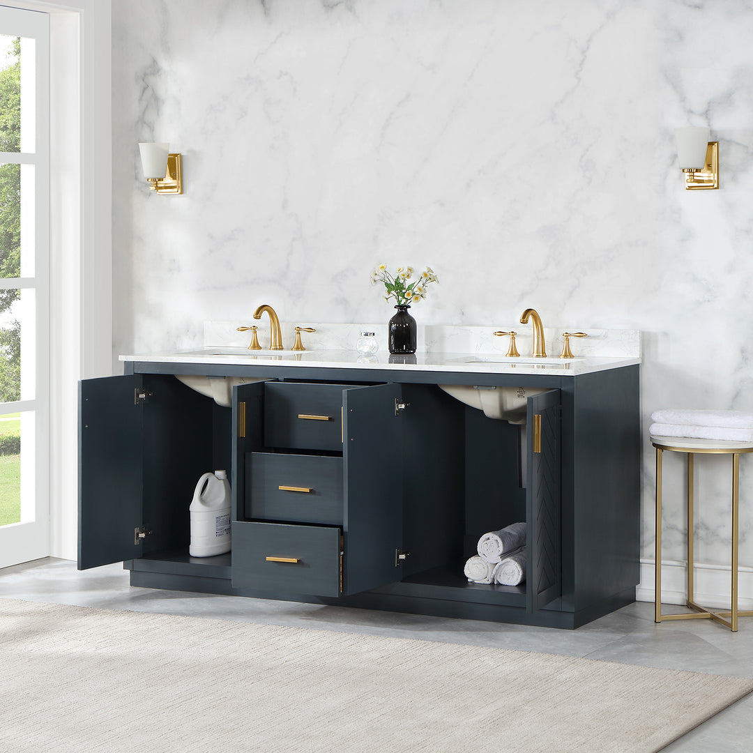 Gazsi 72" Double Bathroom Vanity Set