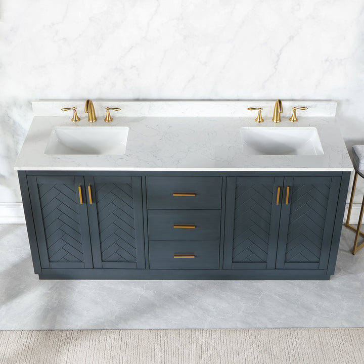 Gazsi 72" Double Bathroom Vanity Set