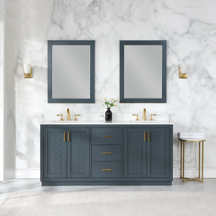 Gazsi 72" Double Bathroom Vanity Set