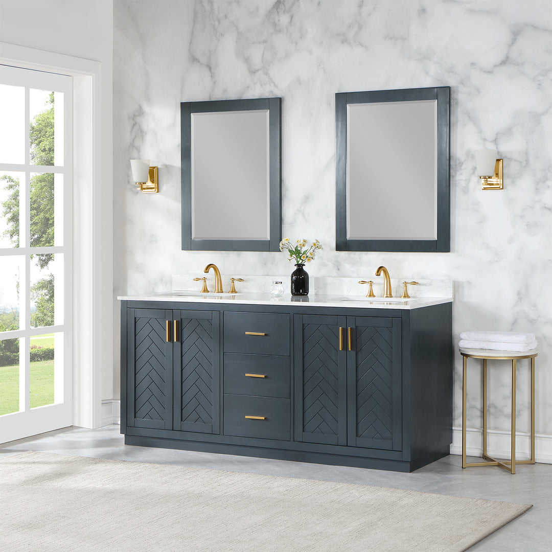 Gazsi 72" Double Bathroom Vanity Set