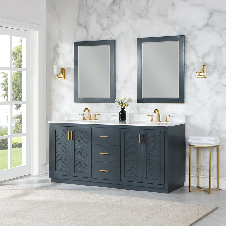 Gazsi 72" Double Bathroom Vanity Set
