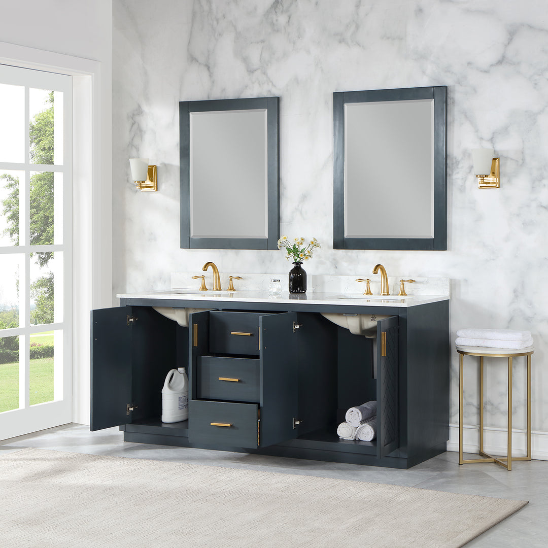 Gazsi 72" Double Bathroom Vanity Set