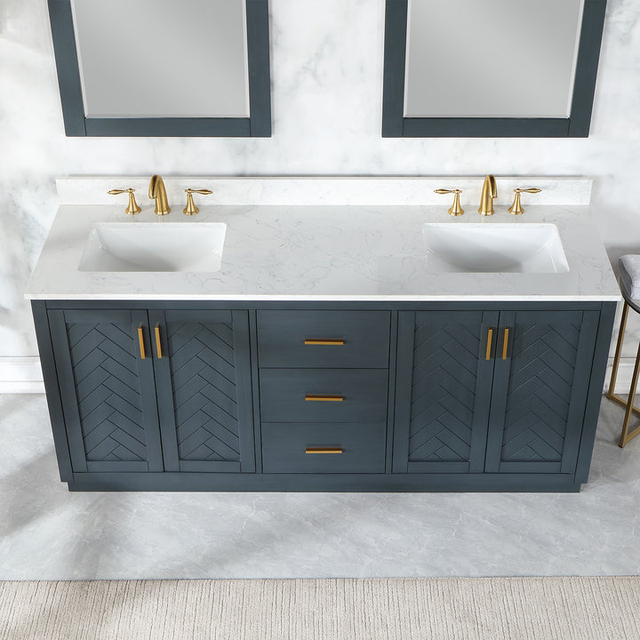 Gazsi 72" Double Bathroom Vanity Set
