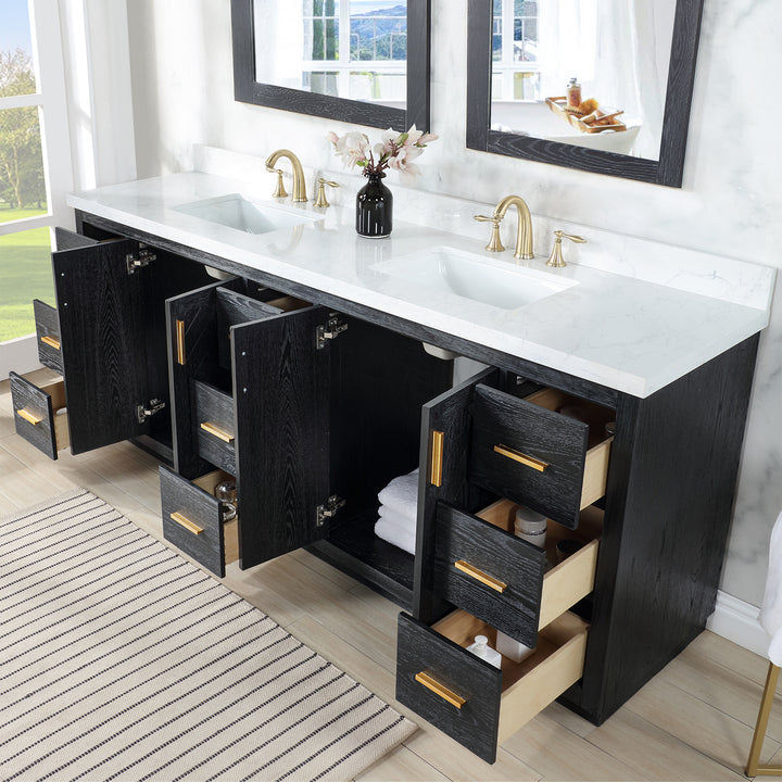 Gazsi 84" Double Bathroom Vanity Set