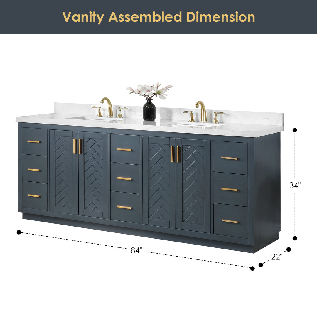 Gazsi 84" Double Bathroom Vanity Set