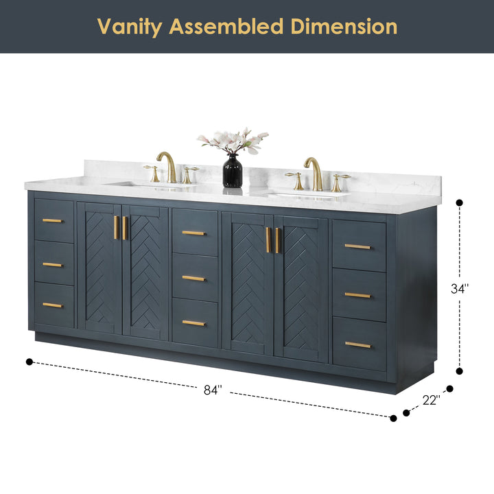 Gazsi 84" Double Bathroom Vanity Set
