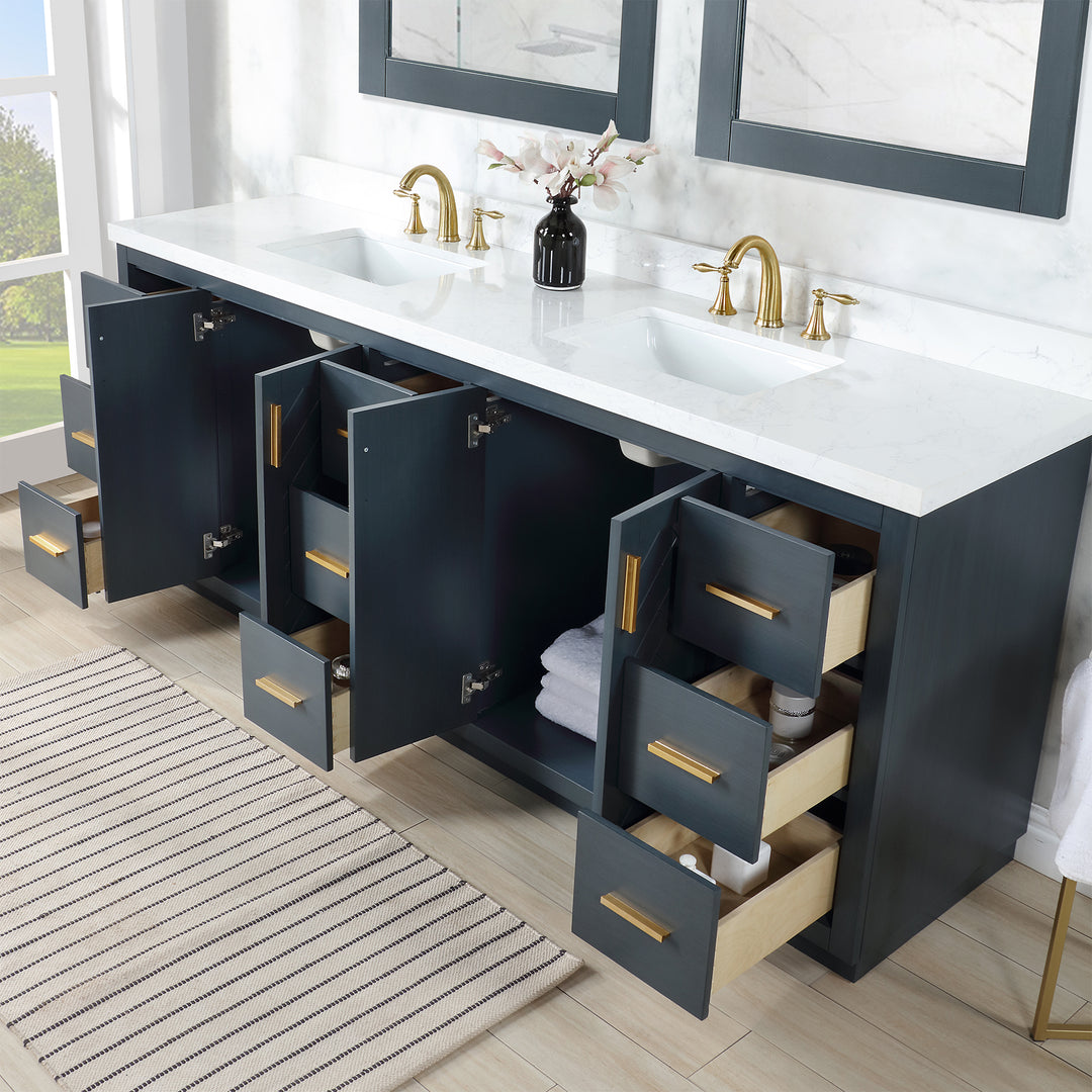 Gazsi 84" Double Bathroom Vanity Set