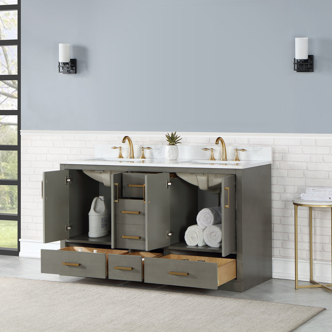 Monna 60" Double Bathroom Vanity Set
