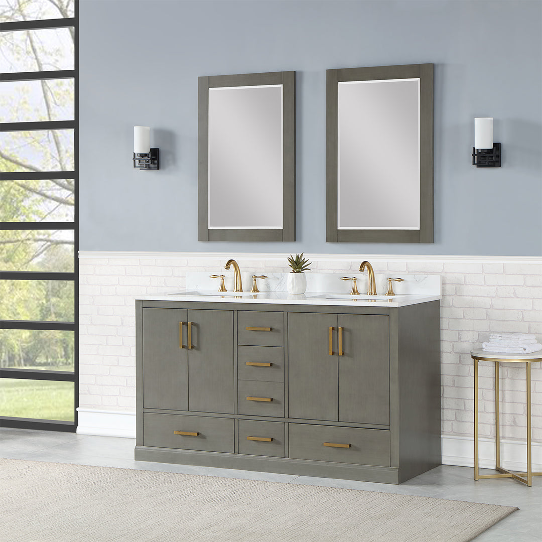 Monna 60" Double Bathroom Vanity Set