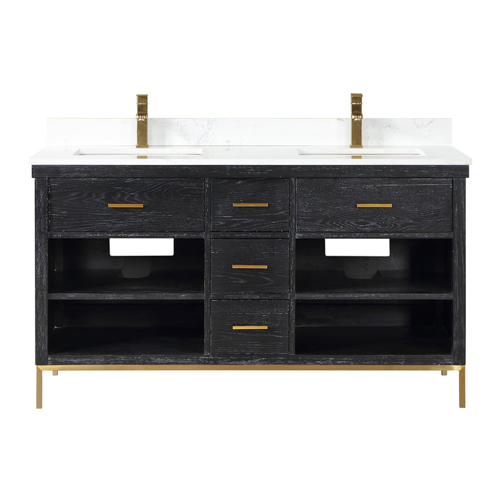 Kesia 60" Double Bathroom Vanity Set