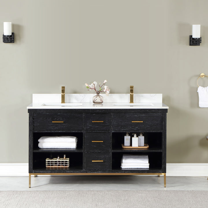 Kesia 60" Double Bathroom Vanity Set
