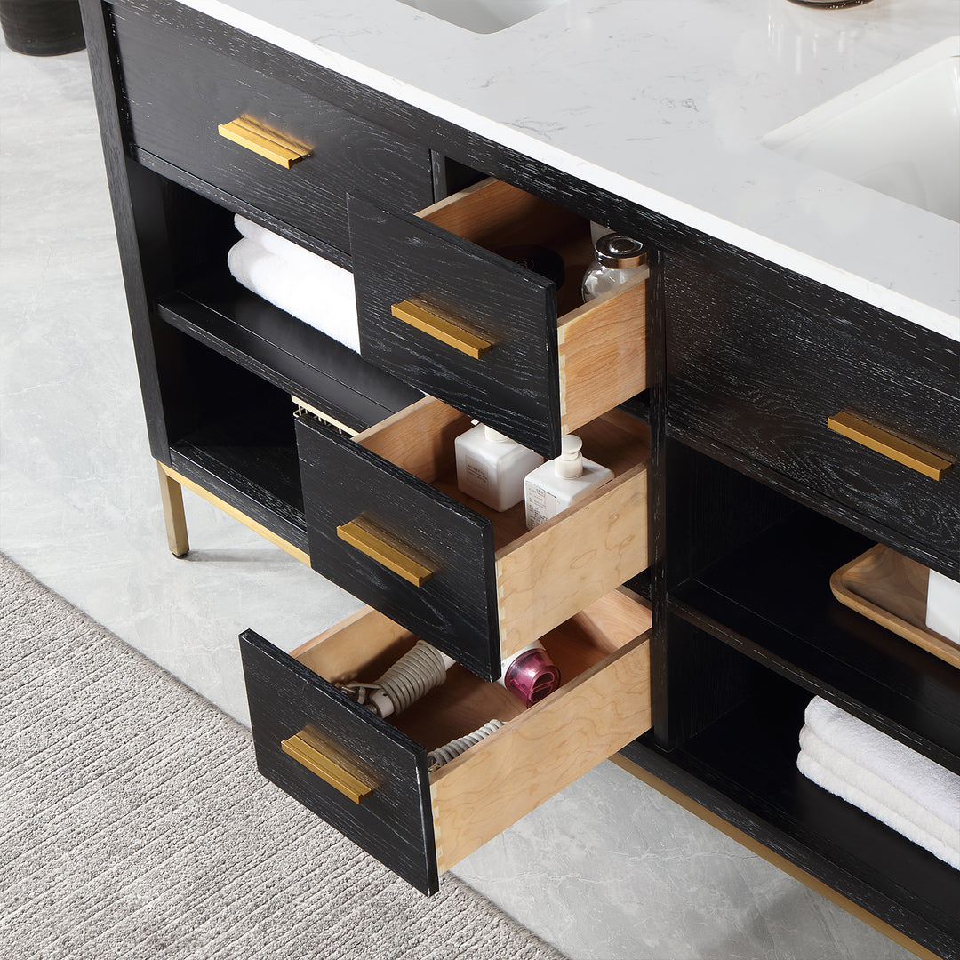 Kesia 60" Double Bathroom Vanity Set