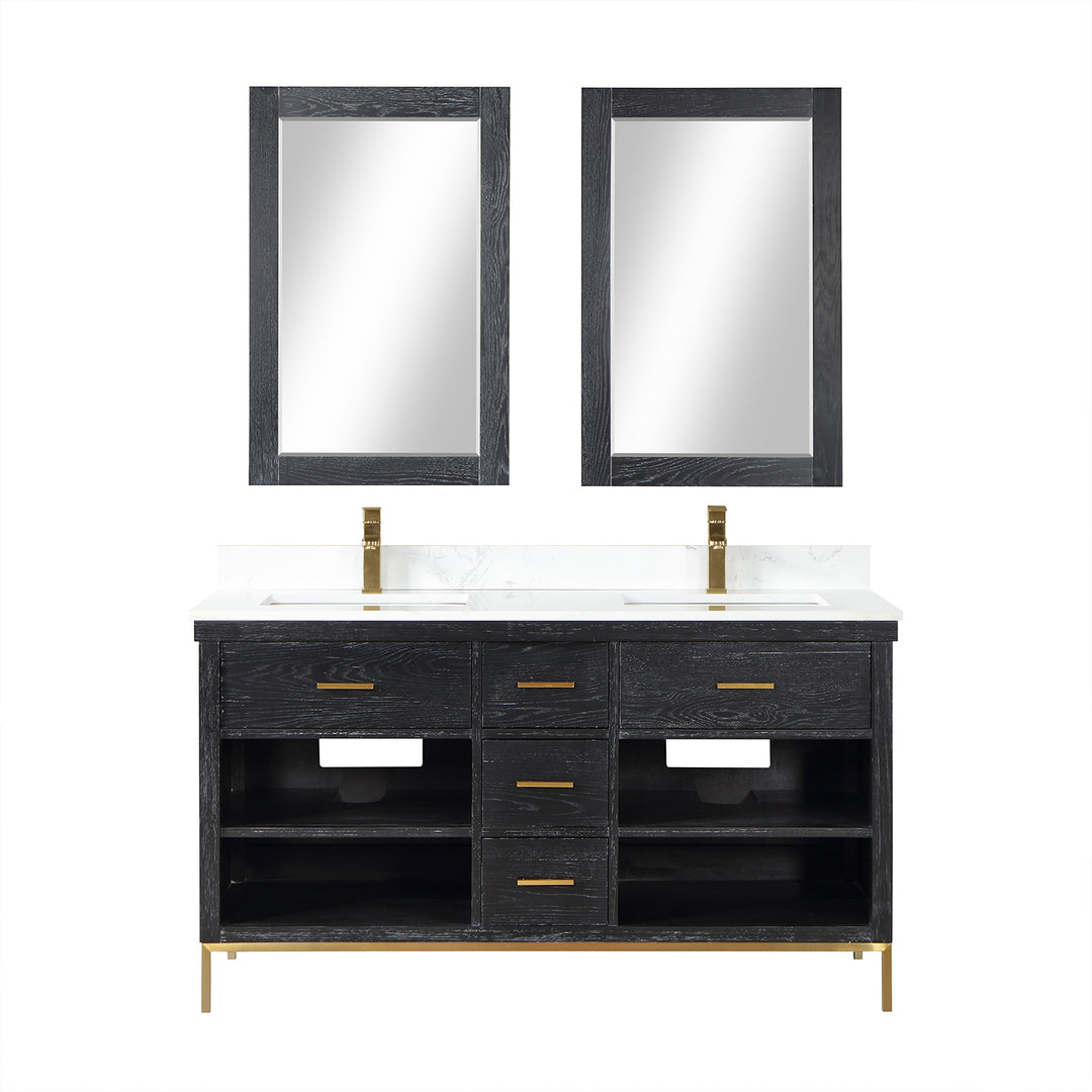 Kesia 60" Double Bathroom Vanity Set