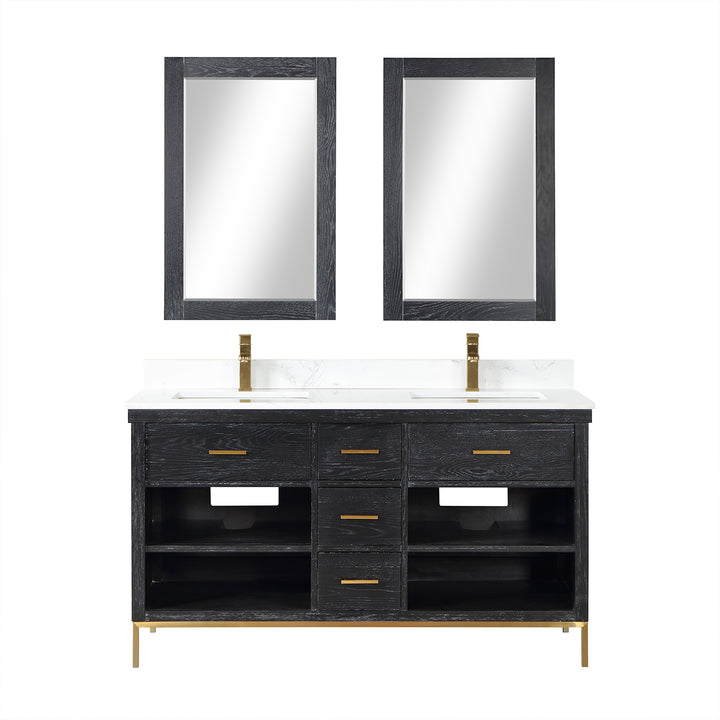 Kesia 60" Double Bathroom Vanity Set