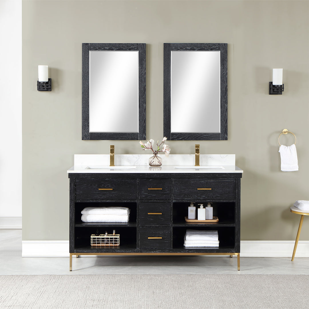 Kesia 60" Double Bathroom Vanity Set