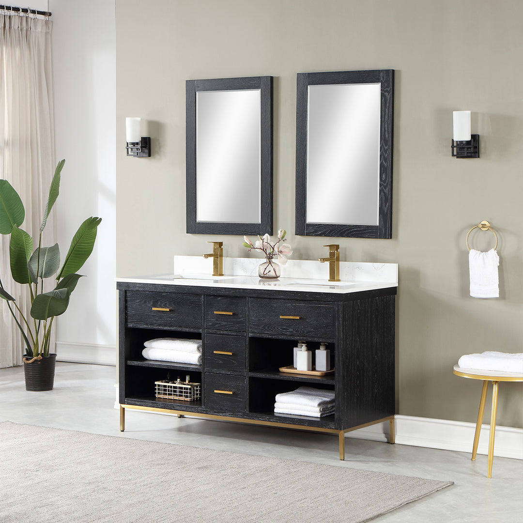 Kesia 60" Double Bathroom Vanity Set