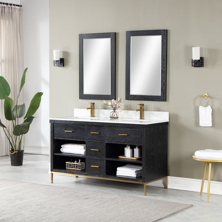 Kesia 60" Double Bathroom Vanity Set