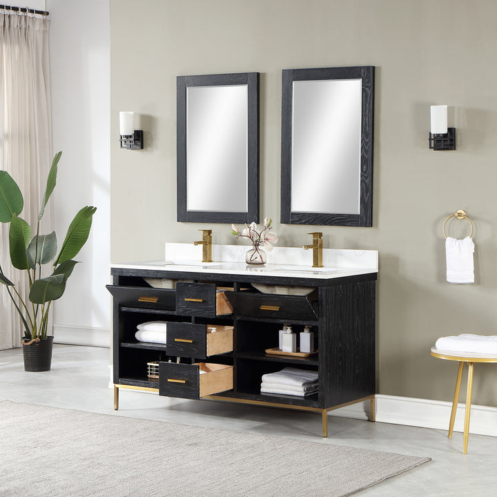 Kesia 60" Double Bathroom Vanity Set