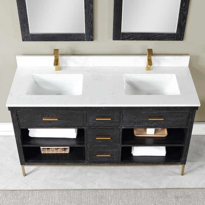 Kesia 60" Double Bathroom Vanity Set