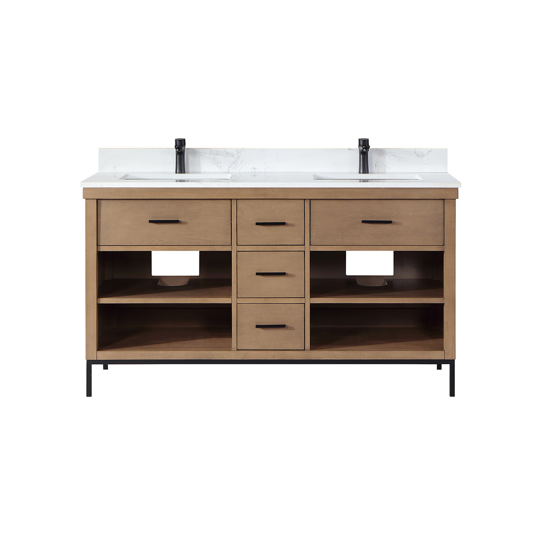 Kesia 60" Double Bathroom Vanity Set