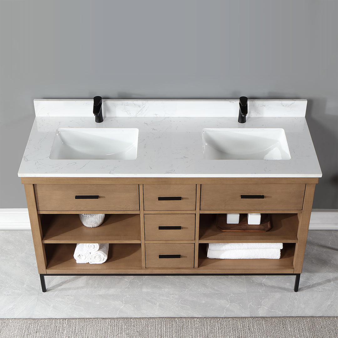 Kesia 60" Double Bathroom Vanity Set