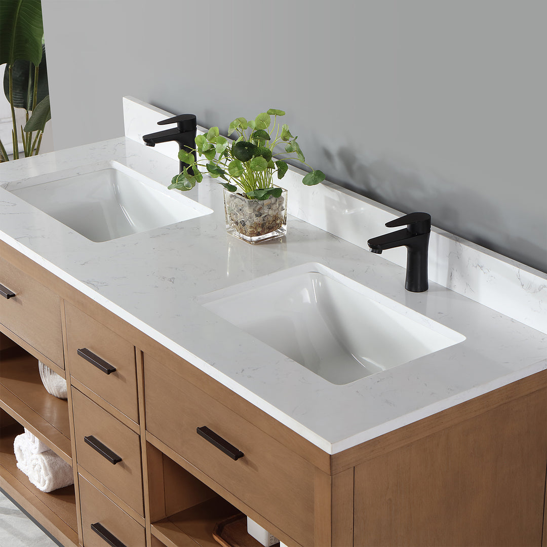 Kesia 60" Double Bathroom Vanity Set