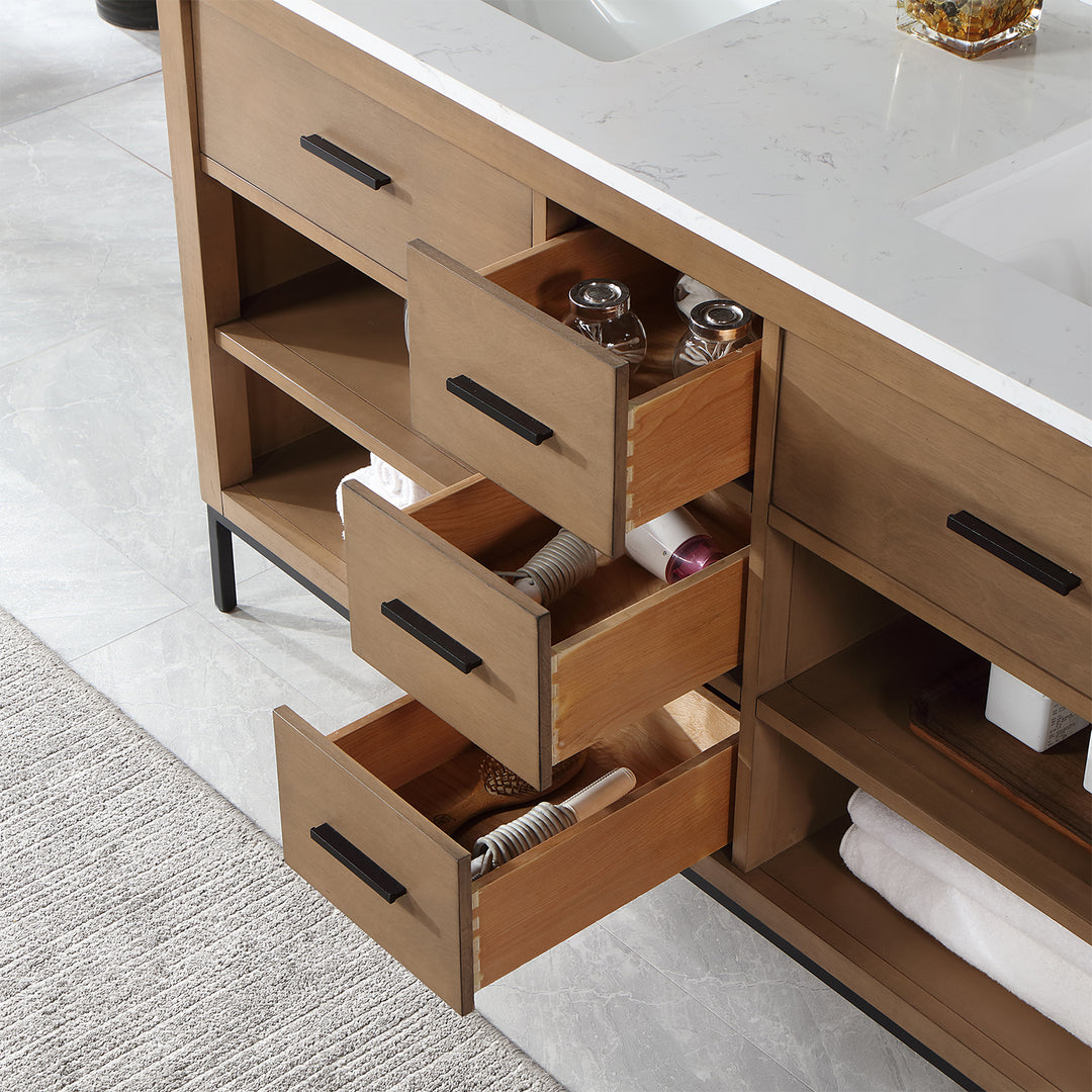 Kesia 60" Double Bathroom Vanity Set