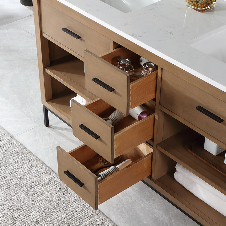 Kesia 60" Double Bathroom Vanity Set