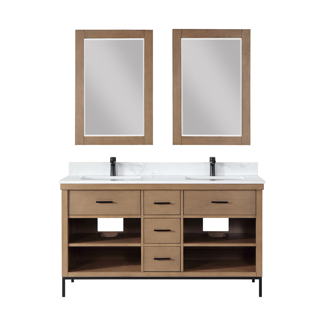Kesia 60" Double Bathroom Vanity Set