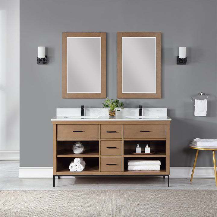 Kesia 60" Double Bathroom Vanity Set