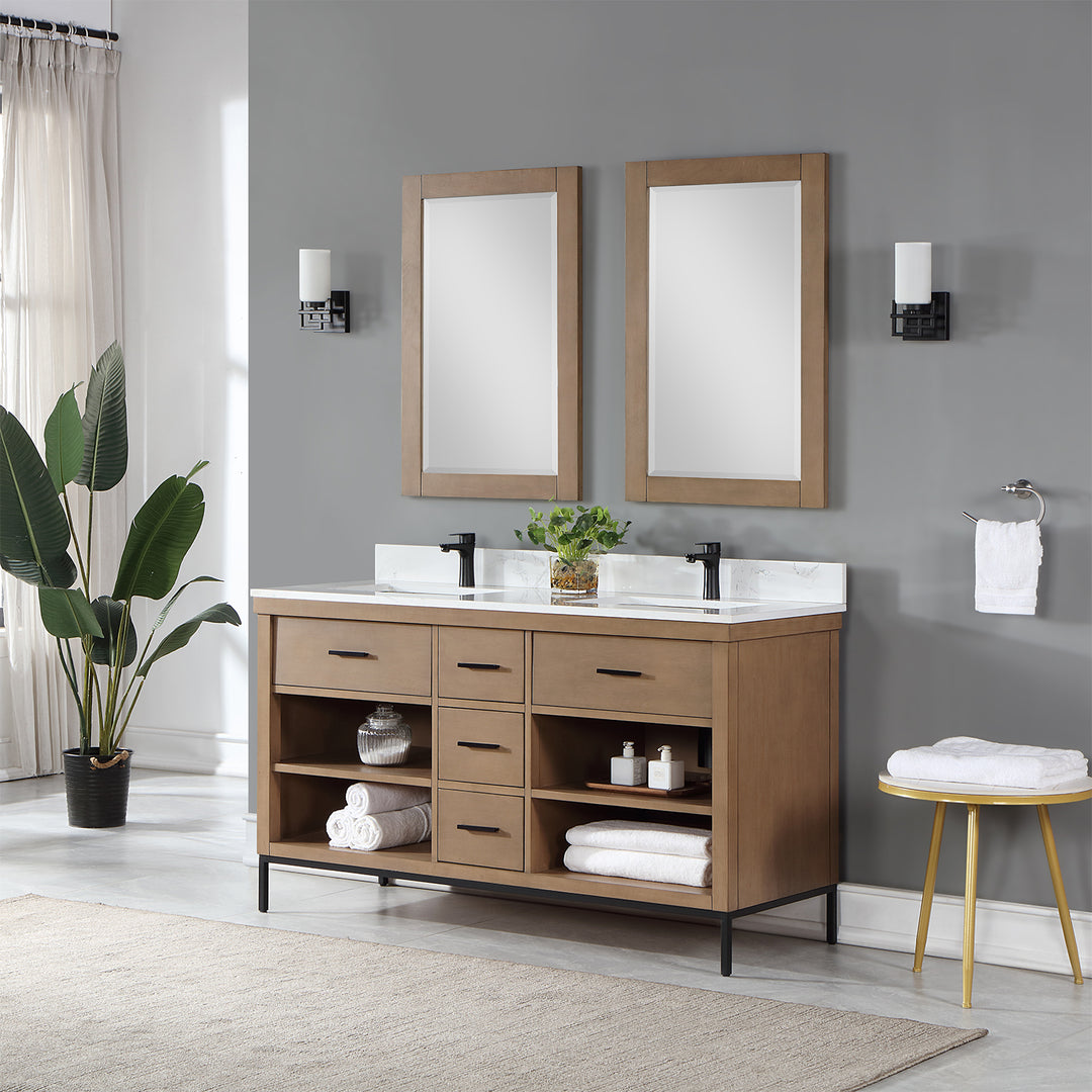 Kesia 60" Double Bathroom Vanity Set