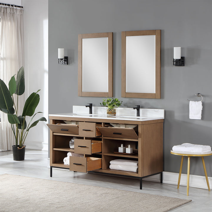 Kesia 60" Double Bathroom Vanity Set