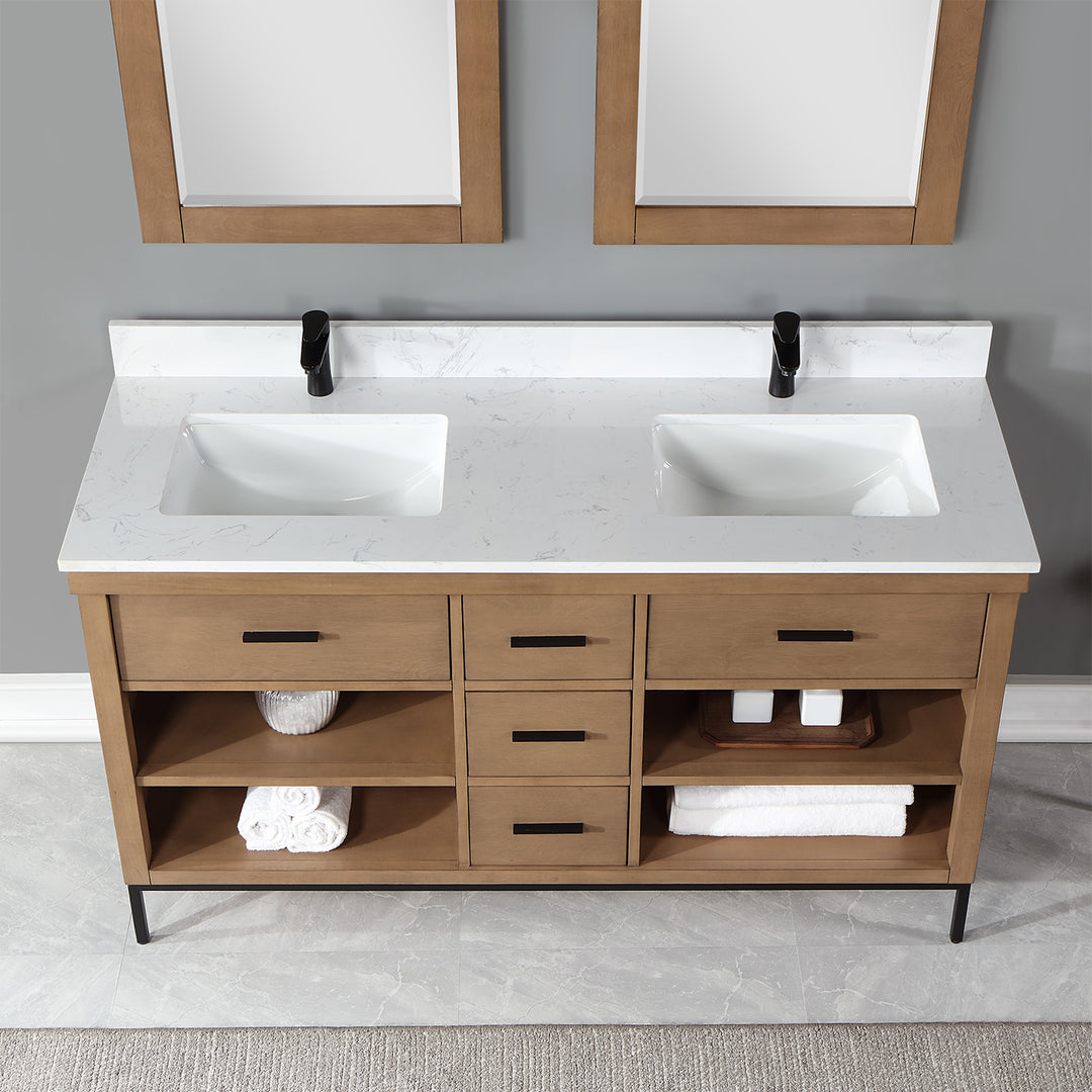 Kesia 60" Double Bathroom Vanity Set
