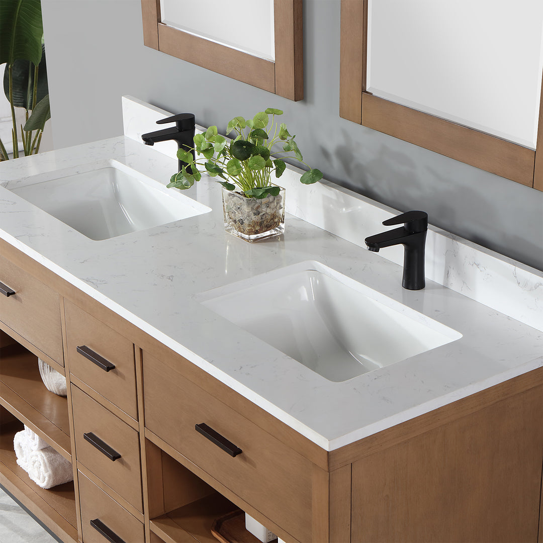 Kesia 60" Double Bathroom Vanity Set