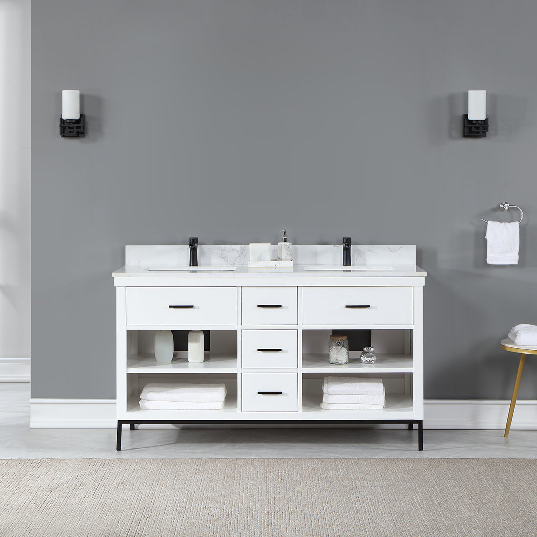 Kesia 60" Double Bathroom Vanity Set