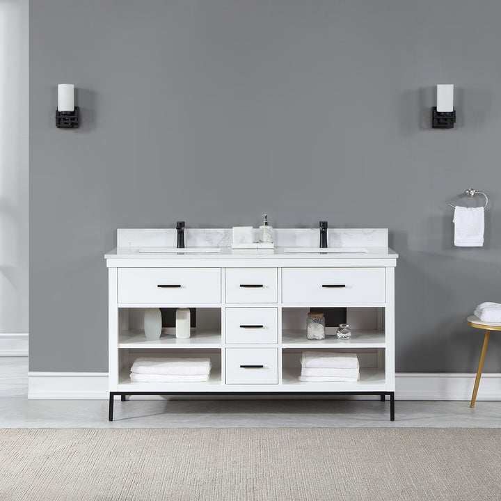 Kesia 60" Double Bathroom Vanity Set