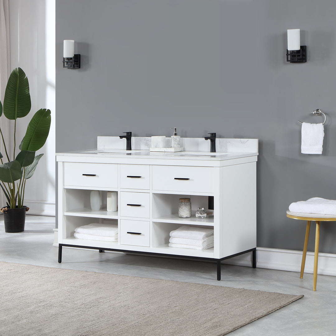 Kesia 60" Double Bathroom Vanity Set