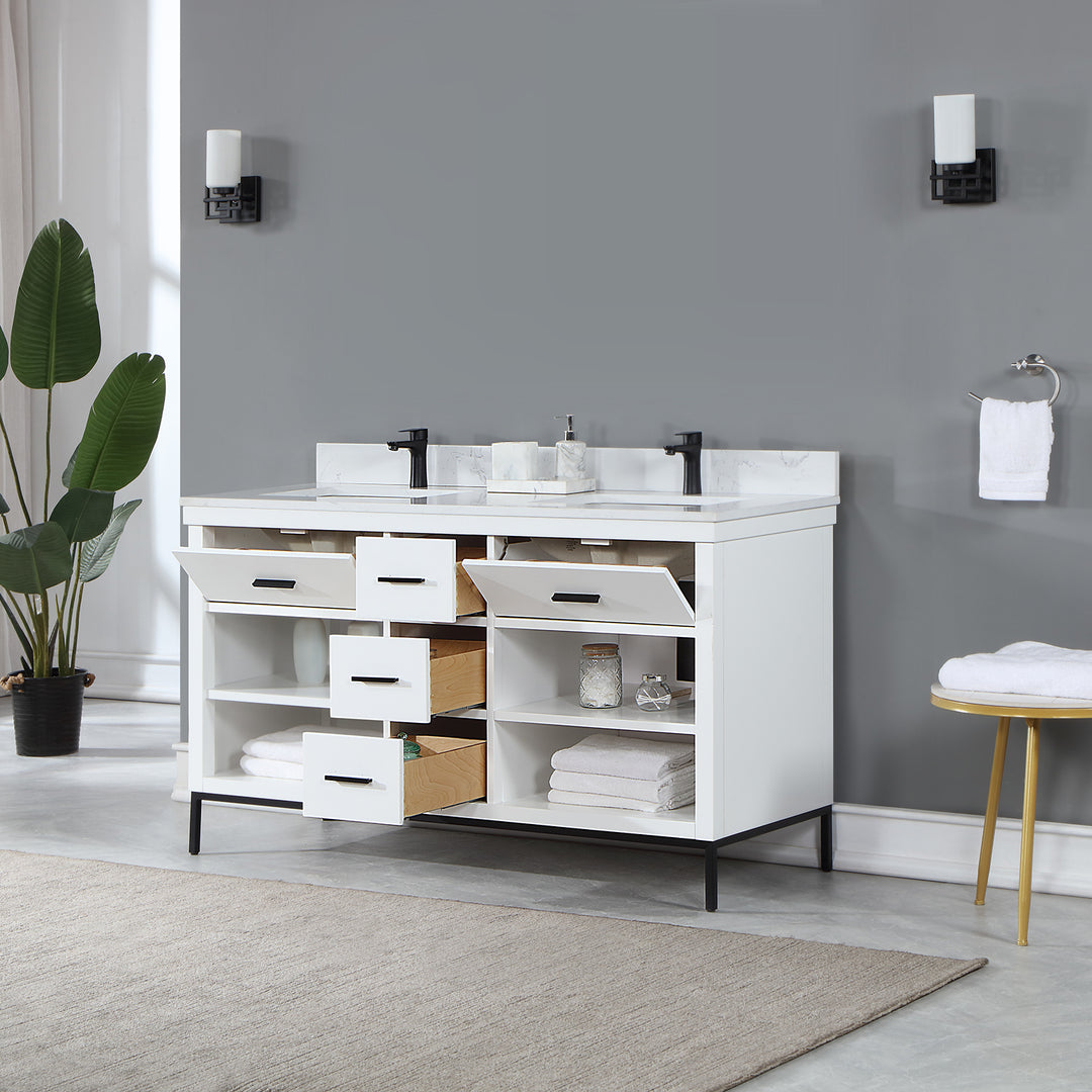 Kesia 60" Double Bathroom Vanity Set