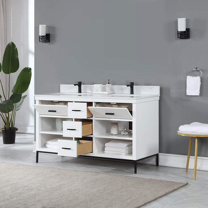 Kesia 60" Double Bathroom Vanity Set