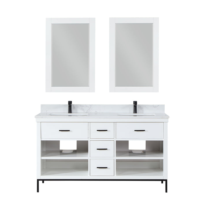 Kesia 60" Double Bathroom Vanity Set